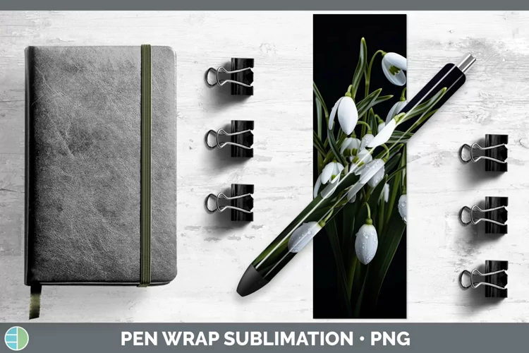 Flowers Snowdrop Pen Wrap Sublimation Epoxy Pen Designs