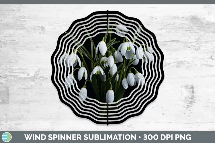 Flowers Snowdrop Wind Spinner Sublimation Spinner Designs