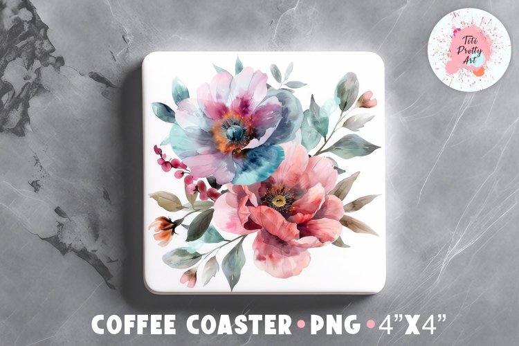 Watermelon Square Coaster, Coffee Square Coaster Sublimation Png, Coaster Png, Square Coaster Png