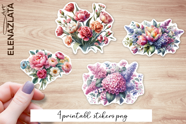 Floral Stickers | Flowers Sticker | Elegant Flowers PNG