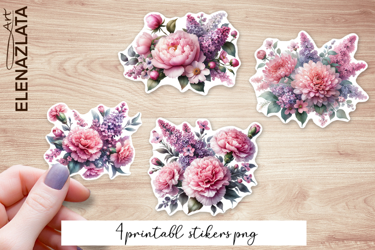 Floral Stickers | Flowers Sticker | Elegant Flowers PNG