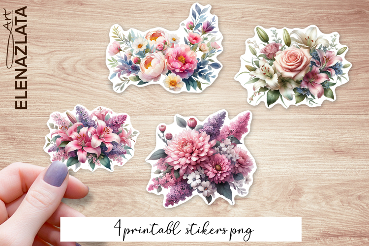 Floral Stickers | Flowers Sticker | Elegant Flowers PNG