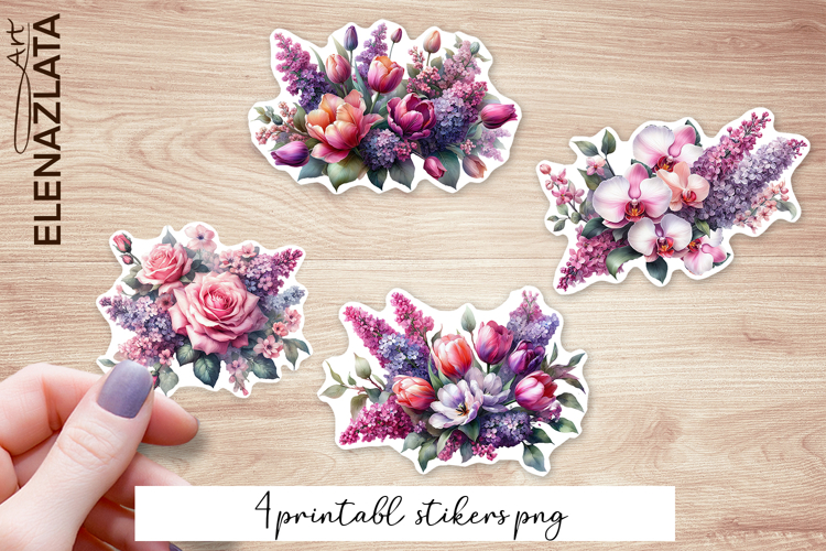 Floral Stickers | Flowers Sticker | Elegant Flowers PNG
