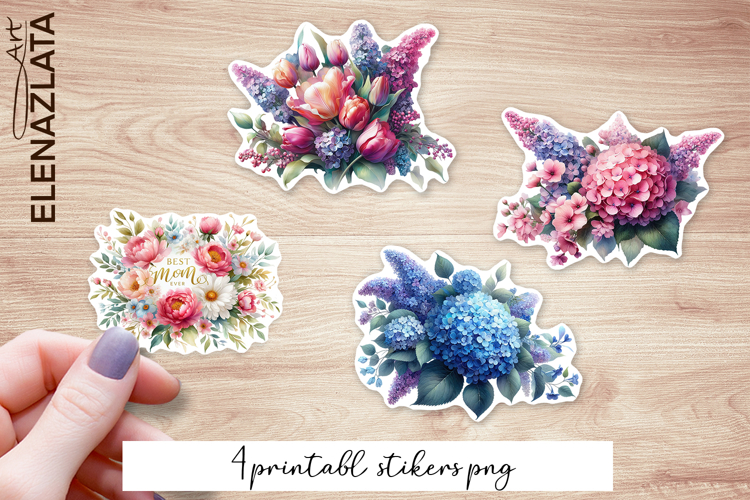 Floral Stickers | Flowers Sticker | Elegant Flowers PNG