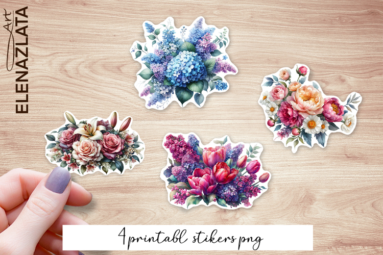 Floral Stickers | Flowers Sticker | Elegant Flowers PNG