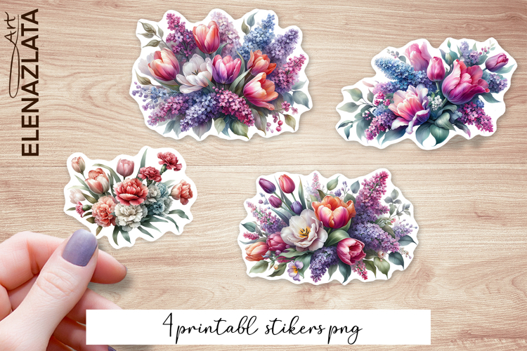 Floral Stickers | Flowers Sticker | Elegant Flowers PNG