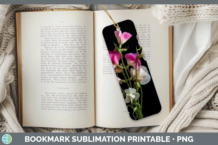 Flowers Sweet Pea Bookmark Sublimation Printable Designs
