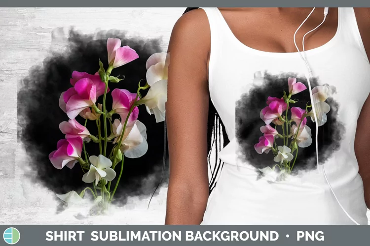 Flowers Sweet Pea Shirt Sublimation Sublimation Background D
