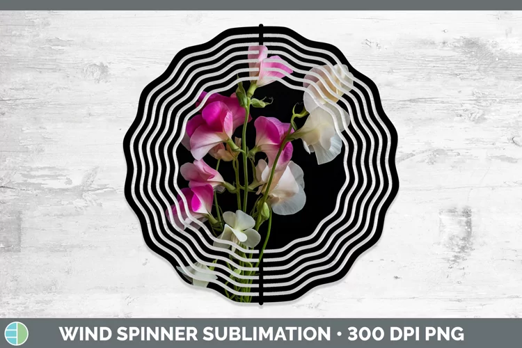 Flowers Sweet Pea Wind Spinner Sublimation Spinner Designs