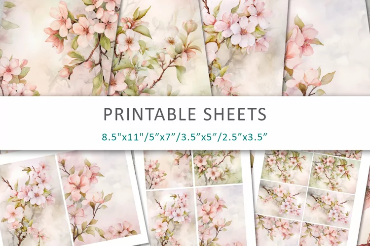 Junk Journal Paper, Printable Papers, Collage Sheet