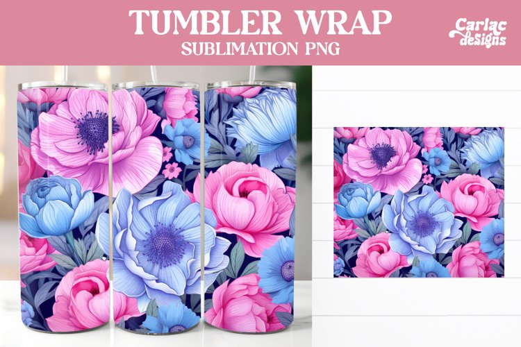 Tumbler Sublimation Wrap, Flowers Tumbler Wrap