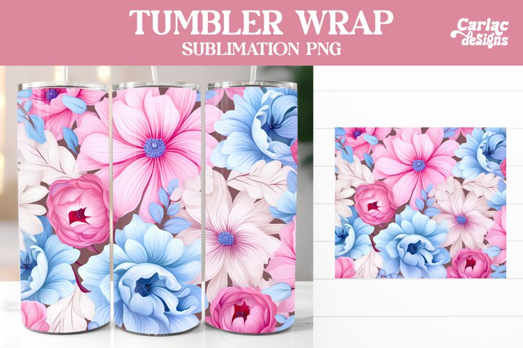 Tumbler Sublimation Wrap, Flowers Tumbler Wrap
