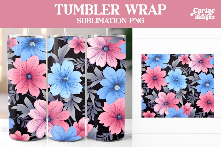 Tumbler Sublimation Wrap, Flowers Tumbler Wrap