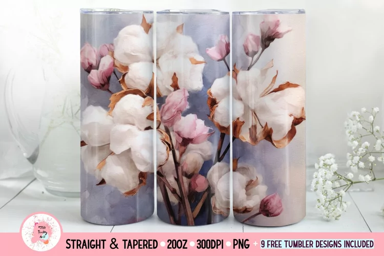 Flowers Tumbler Wrap | Watercolor Pink Tumbler Wrap