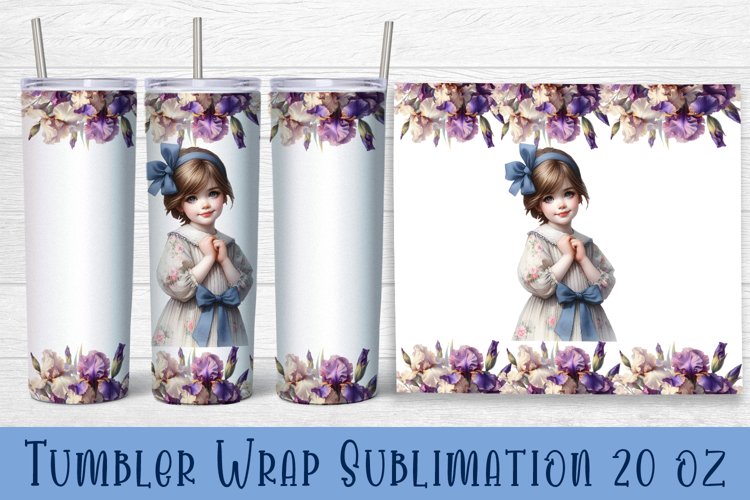 Beautiful Girl Tumbler Wrap | Irises Flower Tumbler