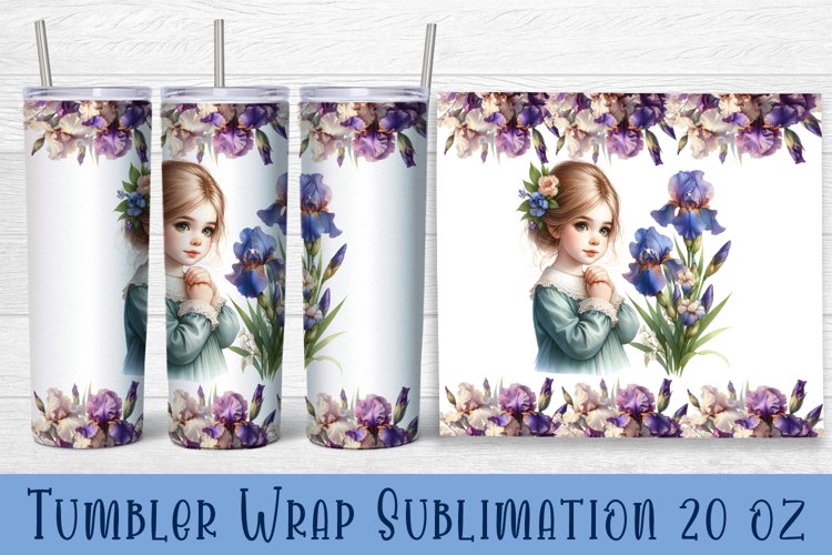Beautiful Girl Tumbler Wrap | Irises Flower Tumbler
