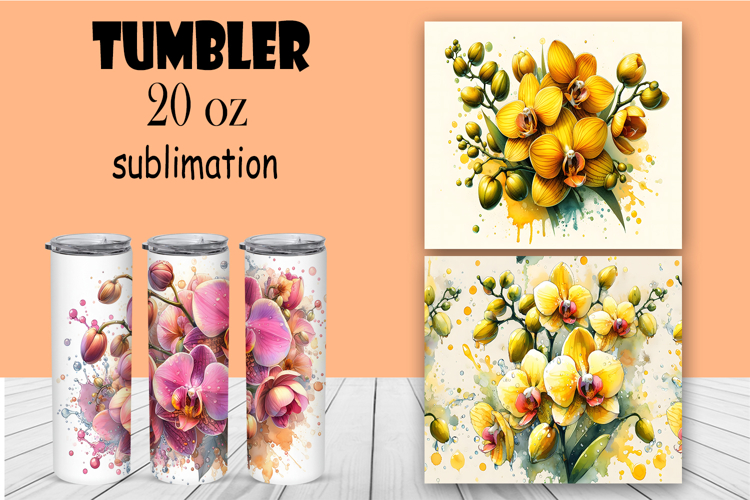 Watercolor flowers, tropical, roses tumbler