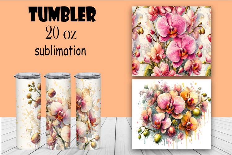 Watercolor flowers, tropical, roses tumbler
