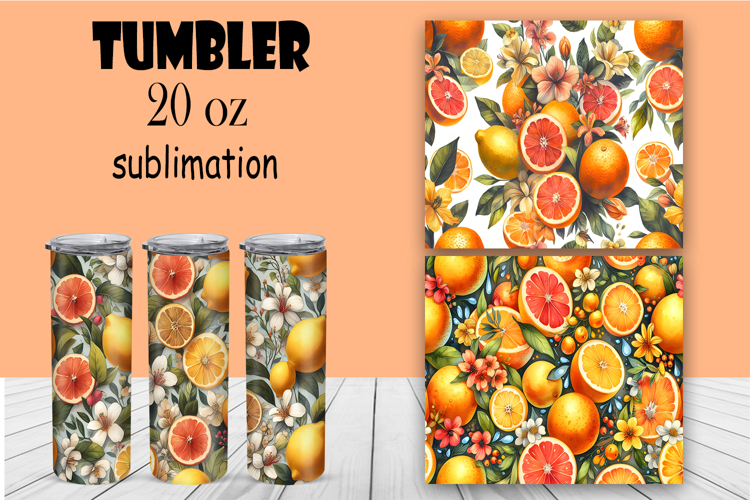 Watercolor flowers in a tumbler, flowers and fruits