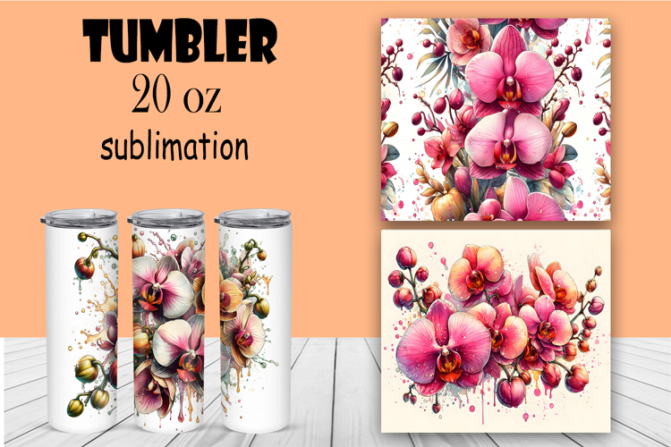 Watercolor flowers, tropical, roses tumbler