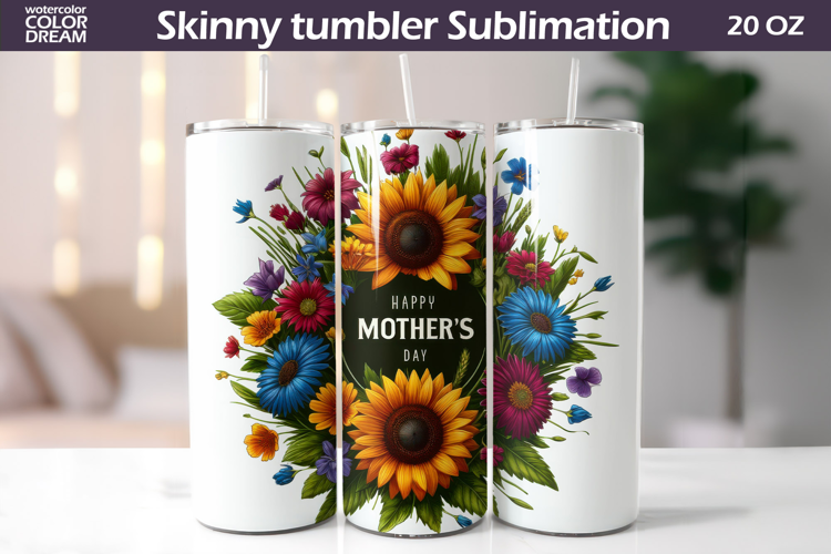 Sunflowers Tumbler Wrap | Wildflowers Tumbler Sublimation