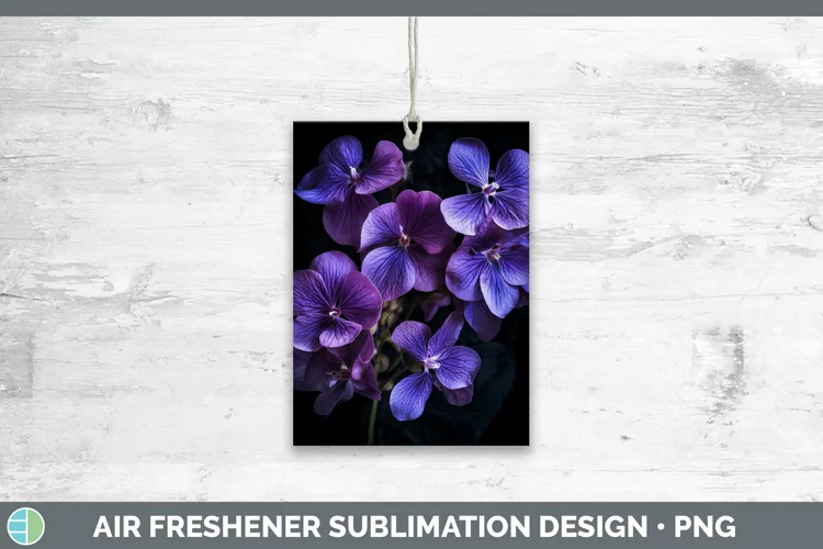 Flowers Violet Air Freshener Sublimation Car Freshener Desig
