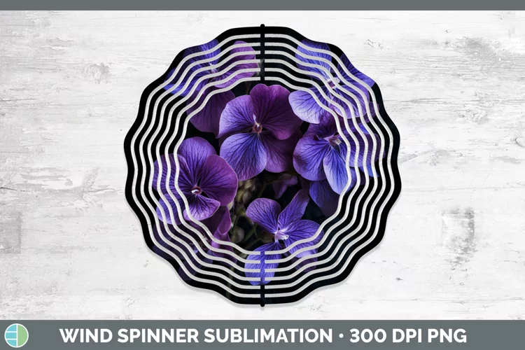 Flowers Violet Wind Spinner Sublimation Spinner Designs