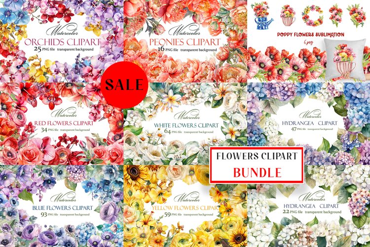 Watercolor Flowers Image 8