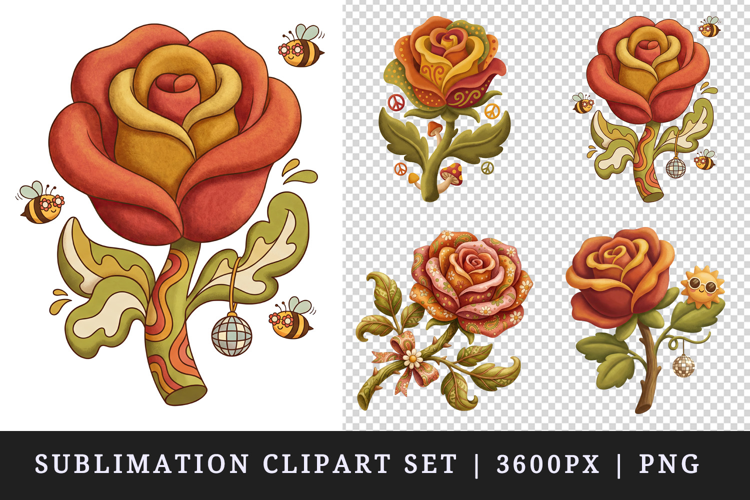 Flowers clipart printable sublimation design png