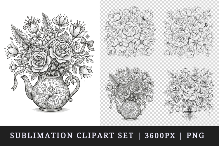 Flowers clipart printable sublimation design png