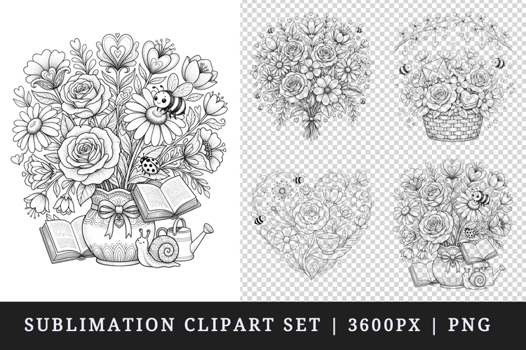 Flowers clipart printable sublimation design png