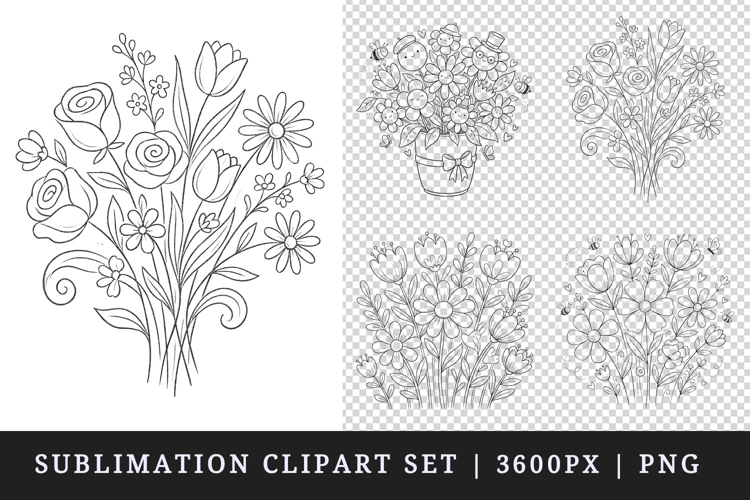 Flowers clipart printable sublimation design png