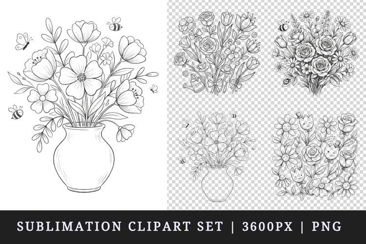 Flowers clipart printable sublimation design png