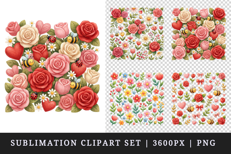 Flowers clipart printable sublimation design png