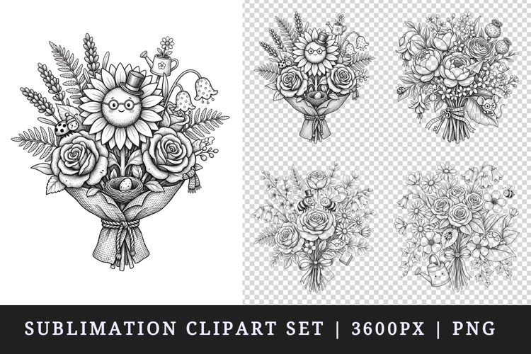 Flowers clipart printable sublimation design png
