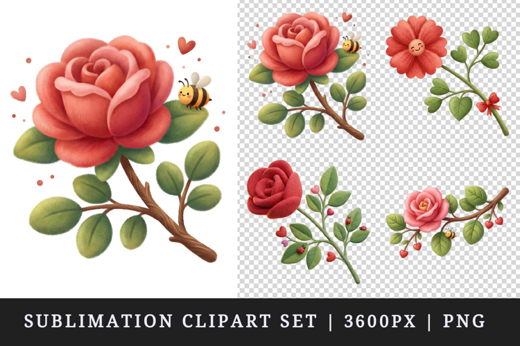 Flowers clipart printable sublimation design png