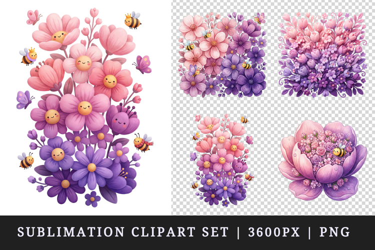 Flowers clipart printable sublimation design png