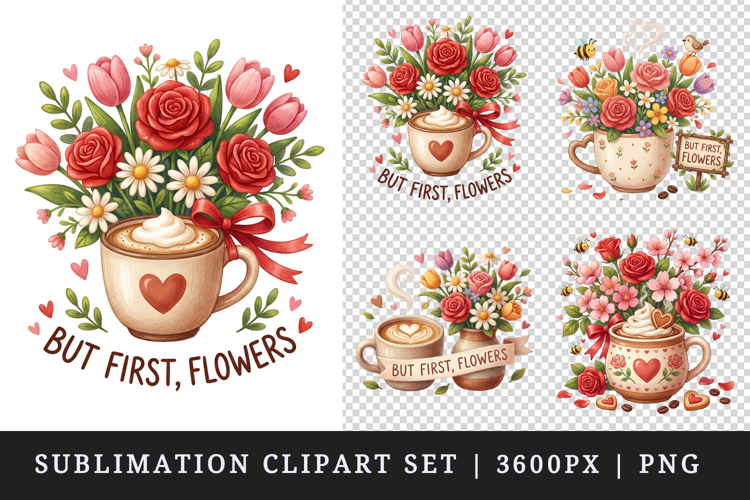 Flowers clipart printable sublimation design png