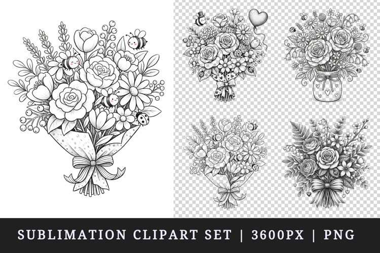 Flowers clipart printable sublimation design png