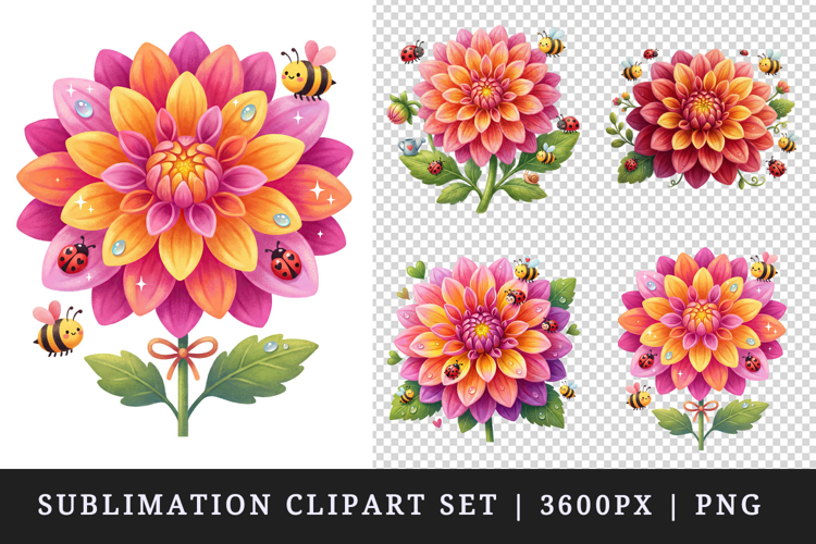 Flowers clipart printable sublimation design png
