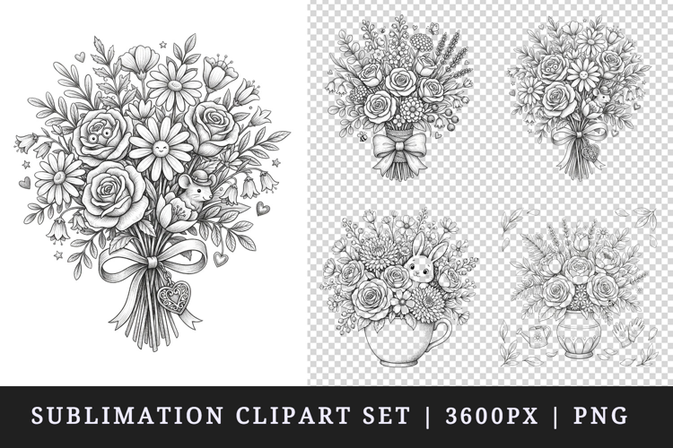 Flowers clipart printable sublimation design png