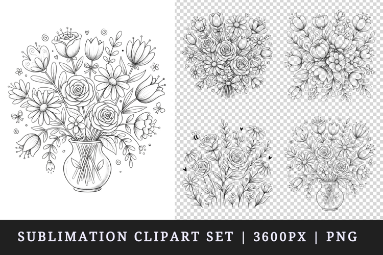 Flowers clipart printable sublimation design png