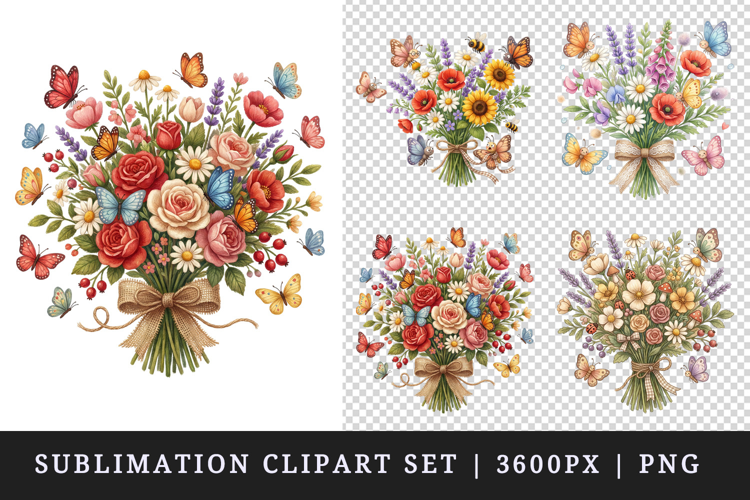 Flowers clipart printable sublimation design png