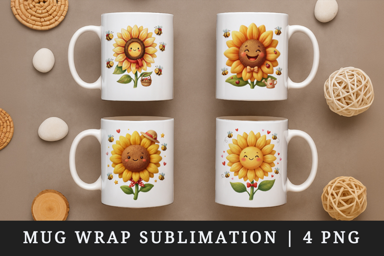 Flowers mug wrap printable sublimation design