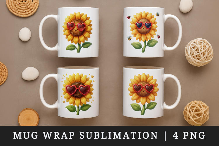 Flowers mug wrap printable sublimation design