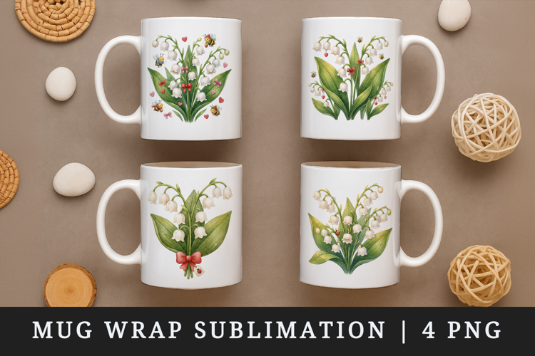Flowers mug wrap printable sublimation design