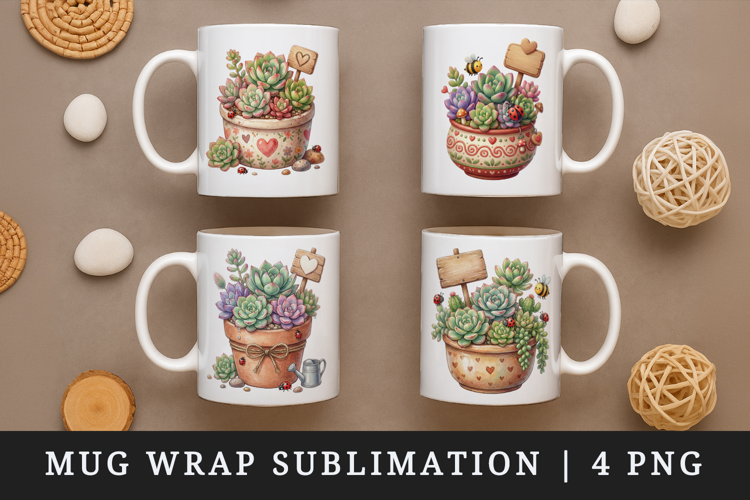 Flowers mug wrap printable sublimation design