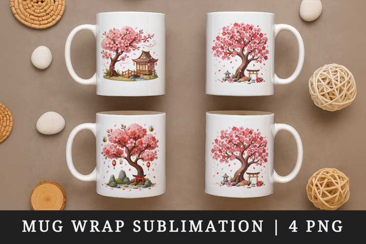 Flowers mug wrap printable sublimation design