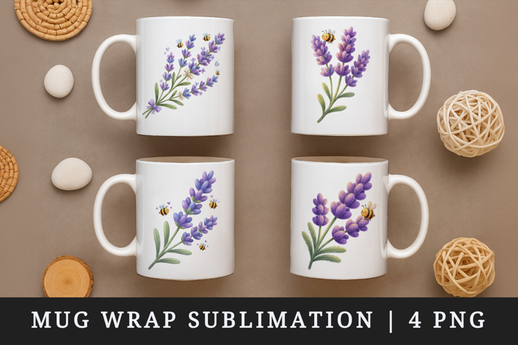 Flowers mug wrap printable sublimation design