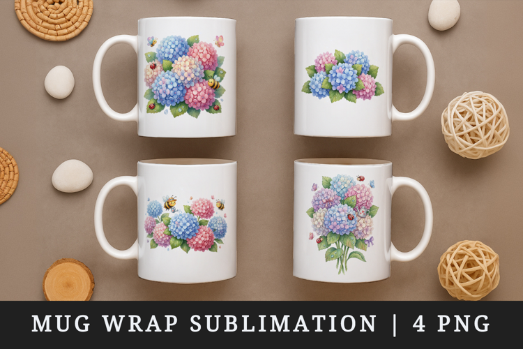Flowers mug wrap printable sublimation design